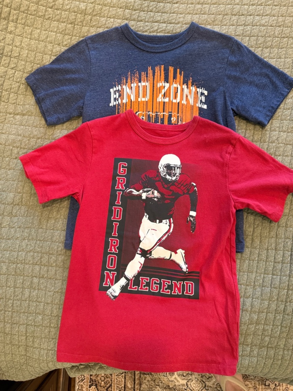 Children's Place Boys Football Graphic Tee Bundle (Qty 2) Size S (5/6)